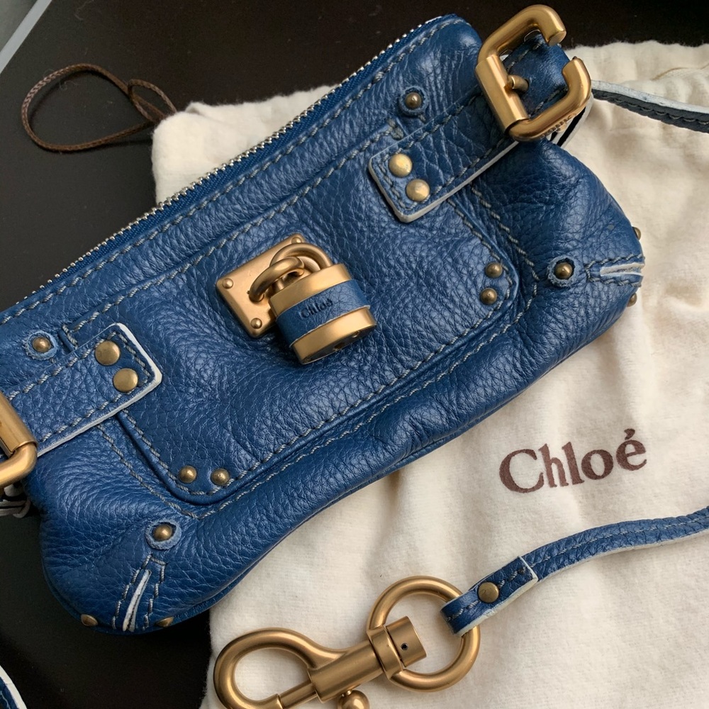 Chloe blue and gold hardware mini bag